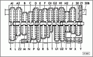 Volkswagen Golf mk2 CE2 - fuse box - rear connection