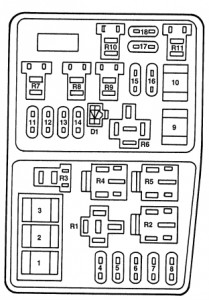 Ford Contour - fuse box - power distribution box