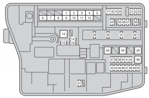 Toyota Avensis mk3 FL - fuse box - engine compartment