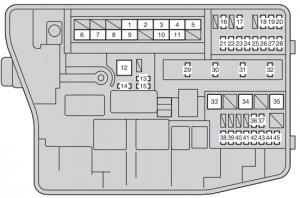 Toyota Auris mk1 - fuse box - engine compartment