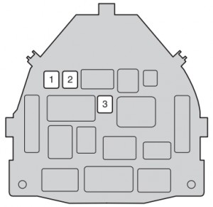 Toyota Aygo mk1 - fuse box - passeneger compartment - instrument panel (back side)