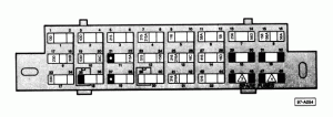 Volkswagen 1986-1988 Golf and GTI models, and 1989 Golf and GTI models produced in the U.S - fuse box