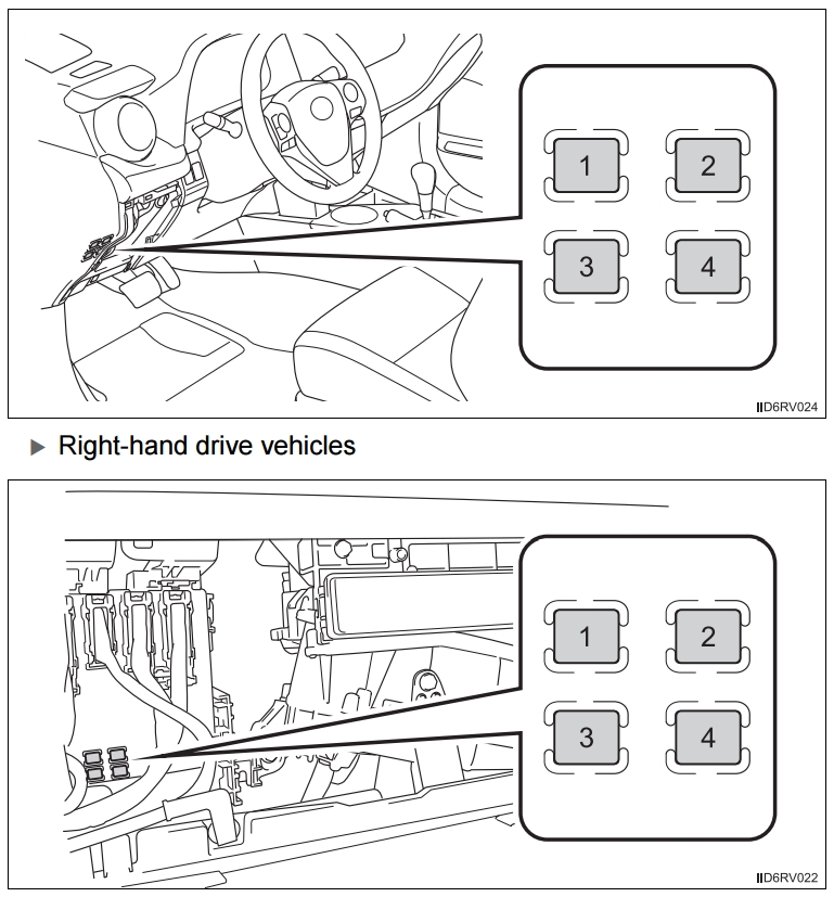 Toyota Rav4  Xa40  From 2015  -fuse Box Diagram