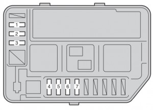 Toyota Verso S - fuse box - engine compartment (type B)