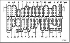 Volkswagen Jetta mk1 - fuse box diagram - rear box