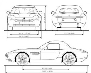 BMW Z8 E52 - dimensions