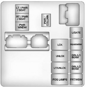 Buick Enclave 2013 - fuse box - instrument panel (relay side)