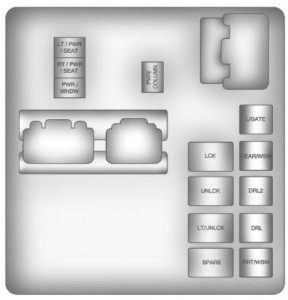 Buick Enclave - fuse box - instrument panel (relay side)