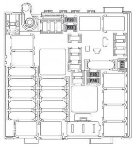 Fiat 500L LIVING - fuse box - engine compartment