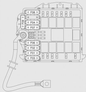 Fiat Strada mk4 FL - fuse box - engine compartment