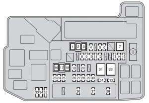 Toyota Auris Hybrid mk1 - fuse box - instrument panel