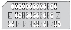 Toyota Auris Hybrid mk1- fuse box - instrument panel