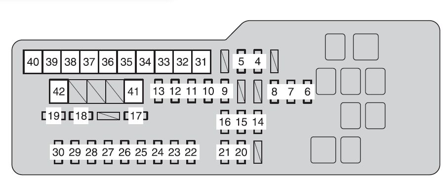 Toyota Camry  2008 - 2009  - Fuse Box Diagram