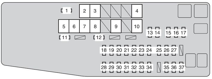 Toyota Camry  From 2012  - Fuse Box Diagram