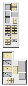 Toyota Celica - fuse box - engine compartment (left) - Canada