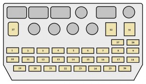 Toyota Previa mk1 - fuse box - instrument panel