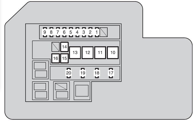 Toyota Rav4  Xa30  2009 - 2012  - Fuse Box Diagram