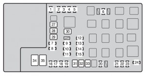 Toyota Tacoma mk2 - fuse box - engine compartment (type A)