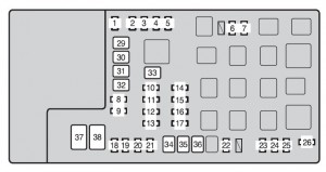 Toyota Tacoma mk2 - fuse box - engine compartment (type A)