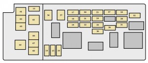 Toyota Tundra mk1 - fuse box - engine compartment (double cab models)