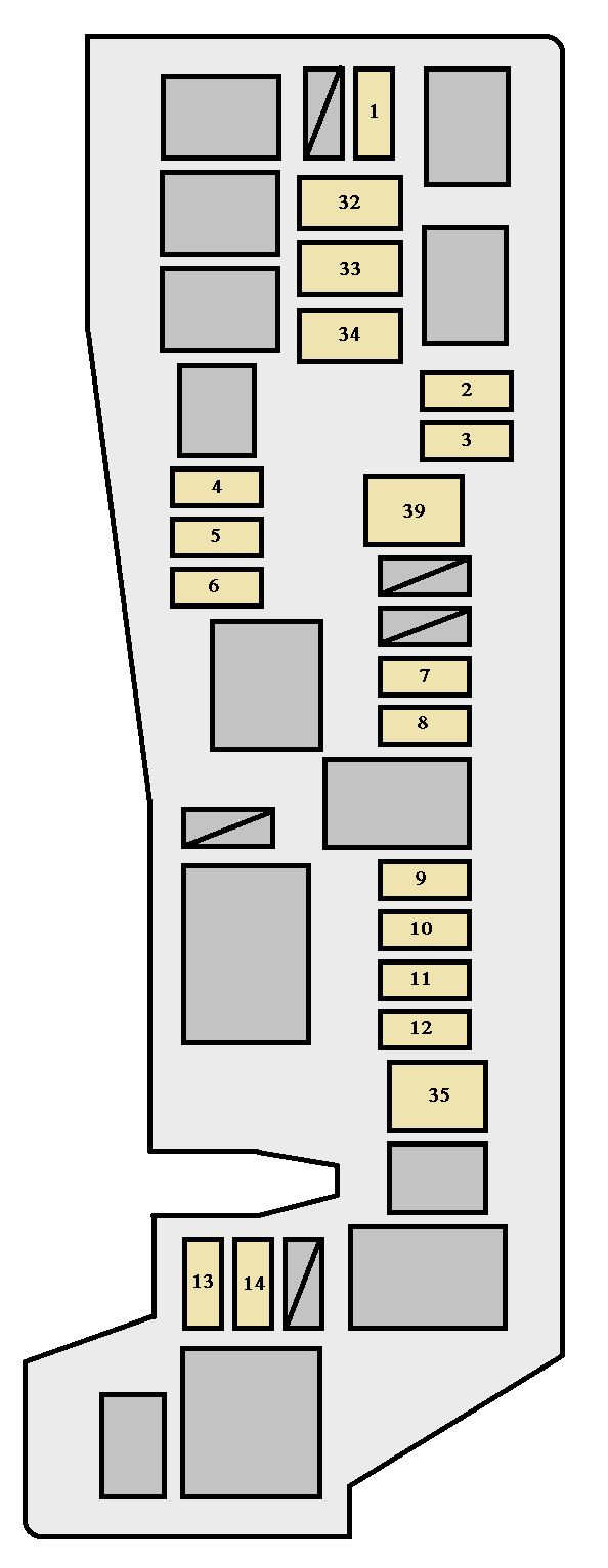 Toyota Corolla  2002 - 2004  - Fuse Box Diagram