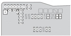 Scion iQ EV - fuse box - engine compartment -(type A)