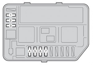 Toyota Yaris Hatchback - fuse box - engine compartment (type B)