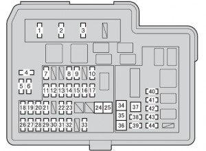 Toyota Yaris Hybrid mk3 - fuse box - engine compartment (type A)