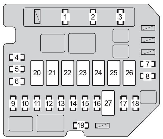 Toyota Yaris Mk2  2009 - 2011  - Fuse Box Diagram