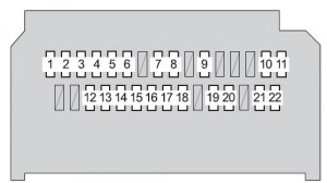 Toyota Yaris mk2 - fuse box - instrument panel (type B)