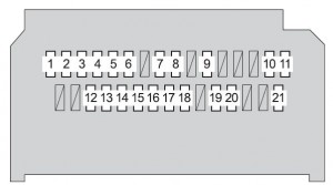 Toyota Yaris mk2 - fuse box - instrument panel (type B)