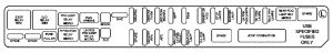 Cadillac SRX mk1 - fuse box rear compartment (left side)