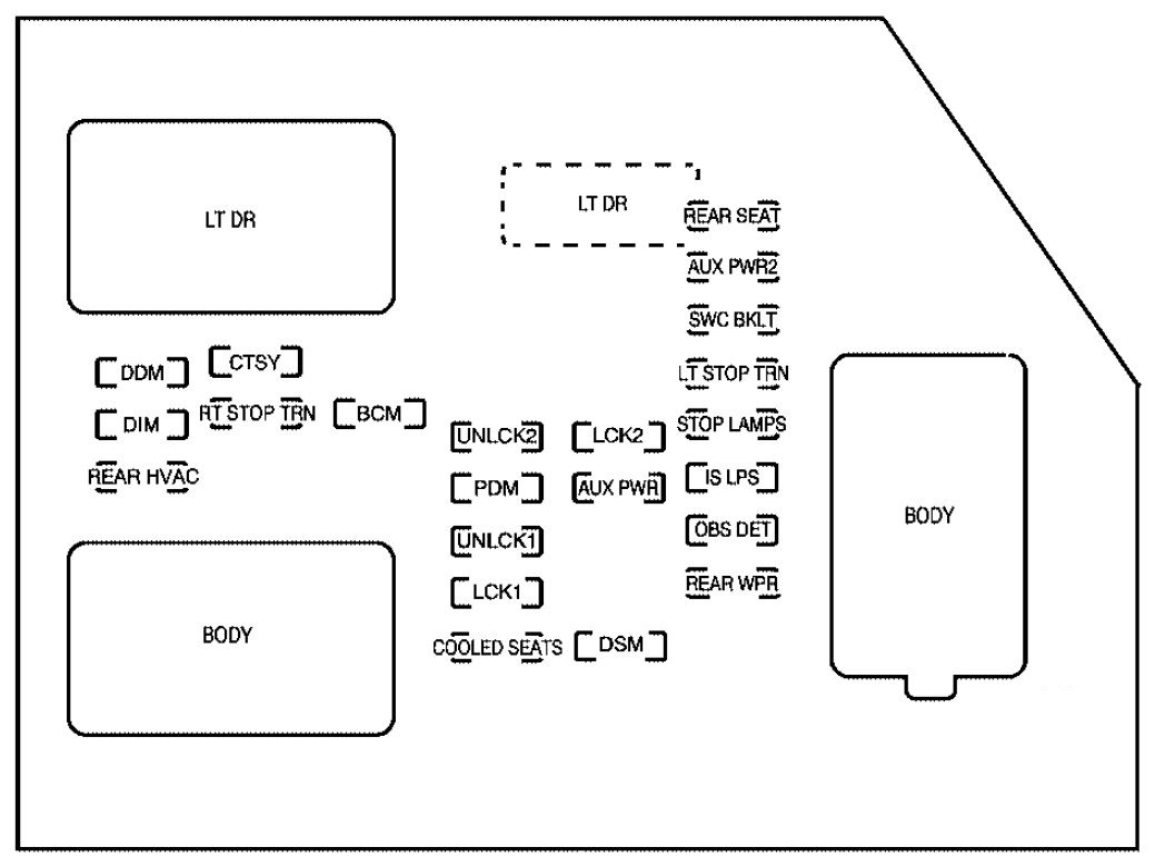 2007 Cadillac Escalade Bulb Chart