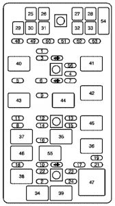 Cadillac XLR - fuse box - engine compartment