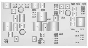 Cadillac XTR - fuse box - engine compartment