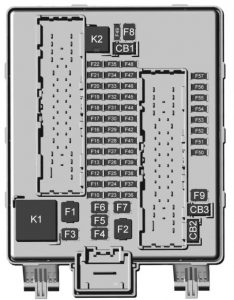 GMC Acadia mk2 - fuse box - rear compartment