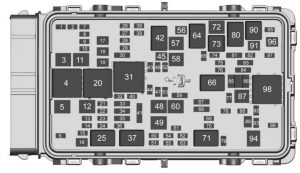 Buick LaCrosse - fuse box - engine compartment