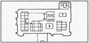 Geo Prizm - fuse box - passenger side kick panel