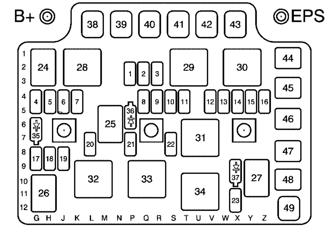 Saturn Ion  2006 - 2007  - Fuse Box Diagram