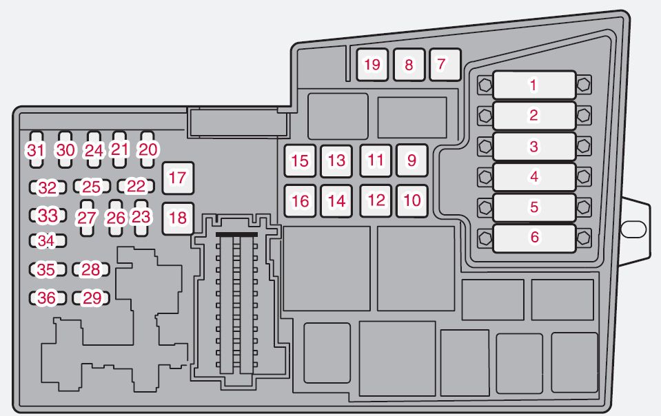 volvo s40 mk2 fuse box engine compartment