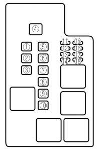 Mazda 626 - fuse box - engine compartment