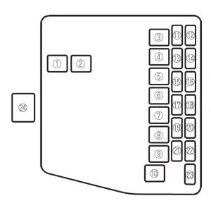 Mazda Protegé - fuse box - engine compartent