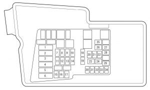 Mazda CX-7 - fuse box - engine compartment