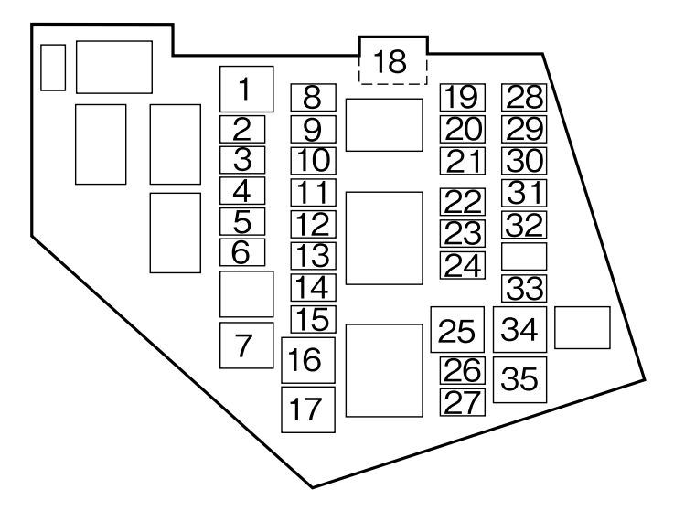 Mazda Mx-5  2007 - 2009  - Fuse Box Diagram