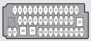 Lexus ES350 - fuse box -instrument panel