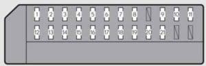 Lexus GS250 - fuse box - right side instrument panel (right-hand drive vehicle)