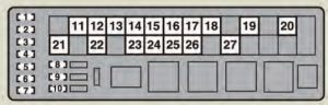 Lexus IS F - fuse box - engine compartment (type A)