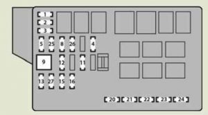 Lexus IS200d - fuse box - engine compartment (type B)