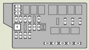 Lexus IS250 - fuse box - engine compartment (type B)