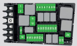 Skoda Octavia - fuse box -  engine compartment